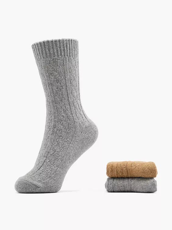 Cosy Nature 2er Pack Socken in braun