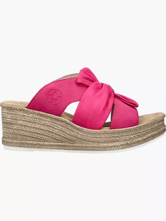 Rieker Damen Pantoletten in rosa