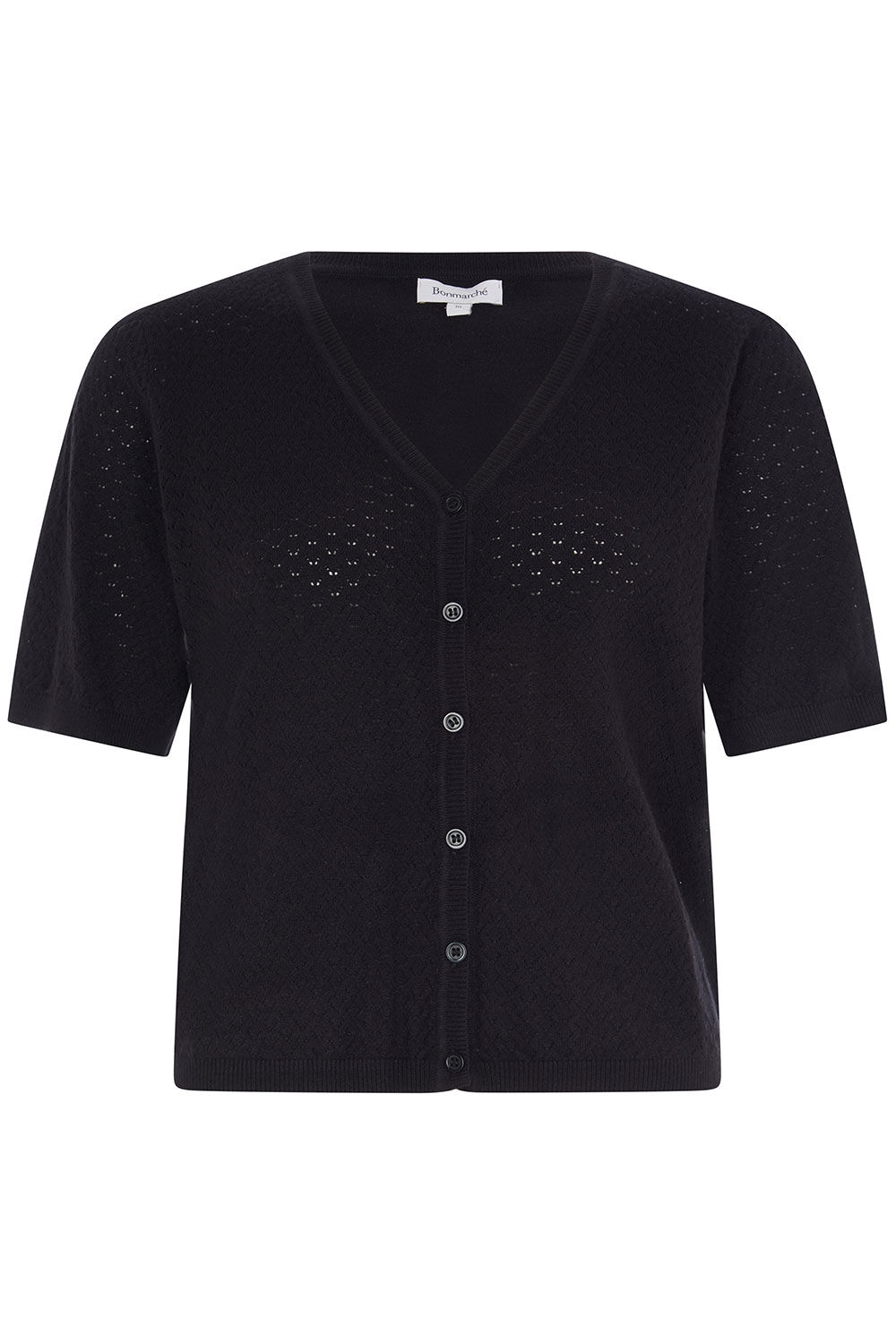 Pointelle Short Sleeve Cardigan