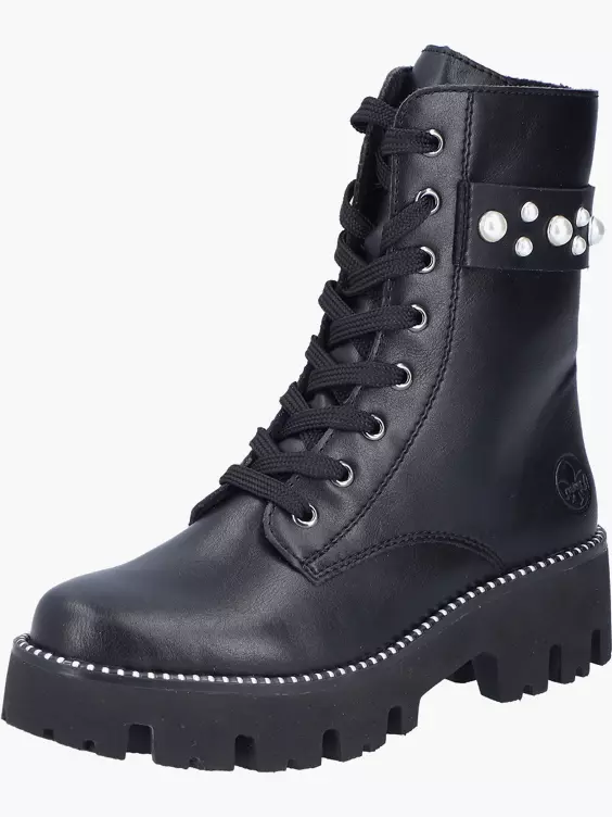 Rieker Damen Schnürstiefel in schwarz
