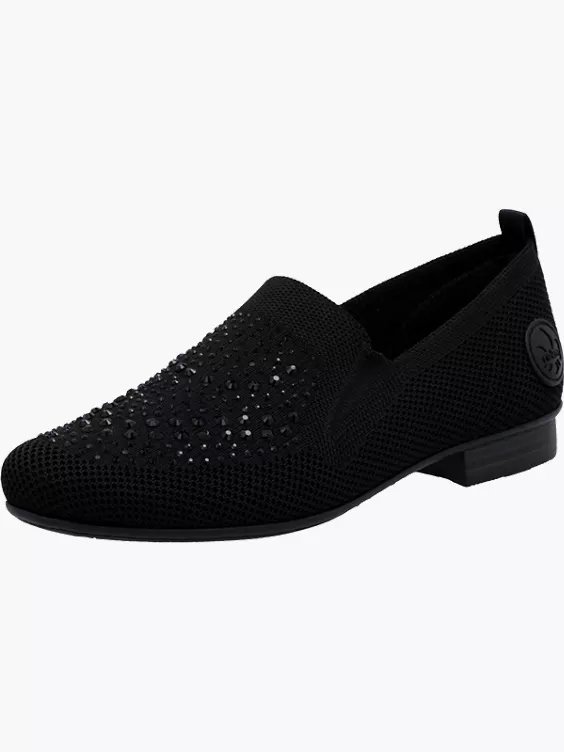 Rieker Damen Slipper in schwarz