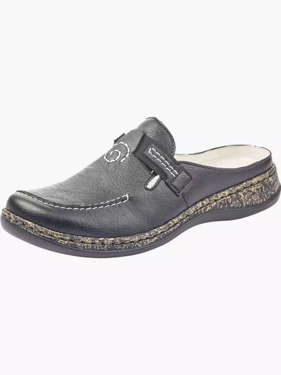 Rieker Damen Clogs in schwarz
