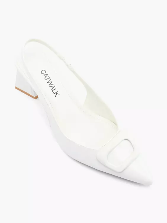 Catwalk Slingpumps in weiß