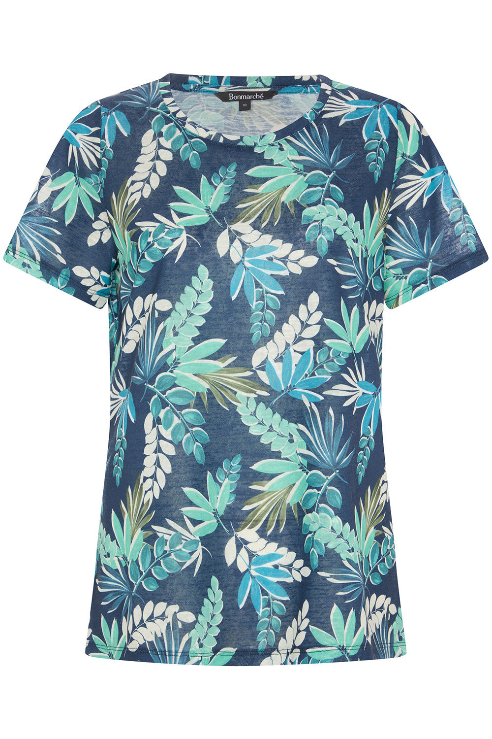 Short Sleeve Leaf Print T-Shirt