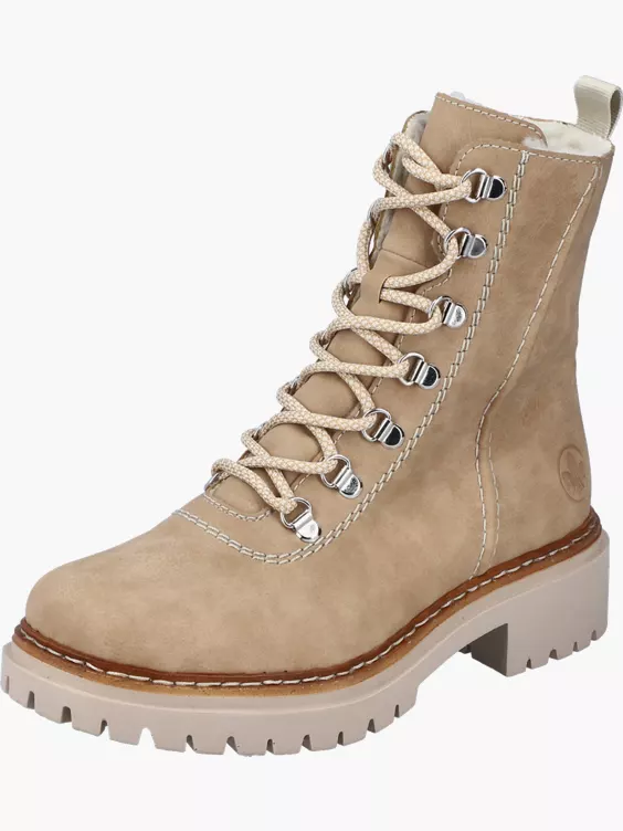 Rieker Damen Schnürstiefel in beige
