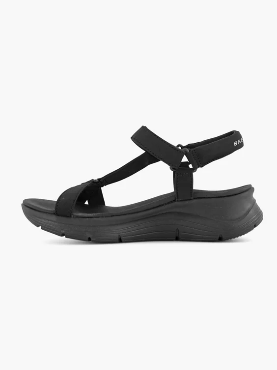 Skechers Keilsandalette in schwarz