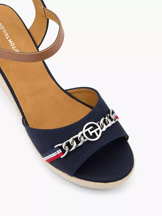 TOM TAILOR Keilsandalette in blau