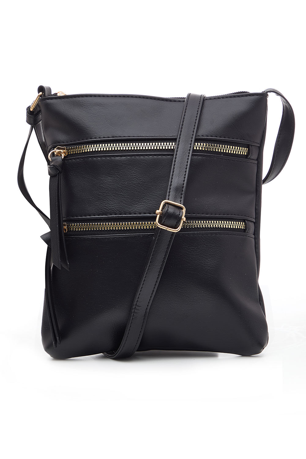 Double Zip Cross Body Bag