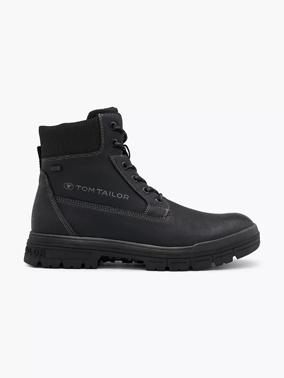 TOM TAILOR Schnürboots in schwarz
