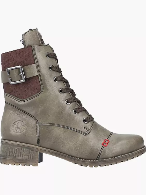 Rieker Damen Schnürstiefel in grün