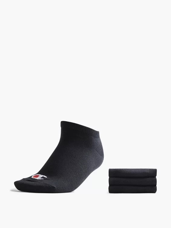 Champion 3er Pack Sneakersocken in schwarz