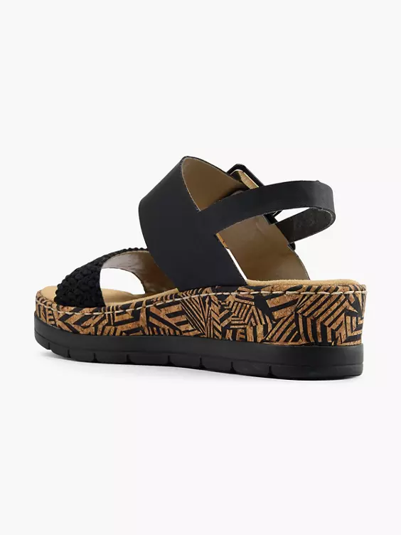 Rieker Keilsandalette in schwarz