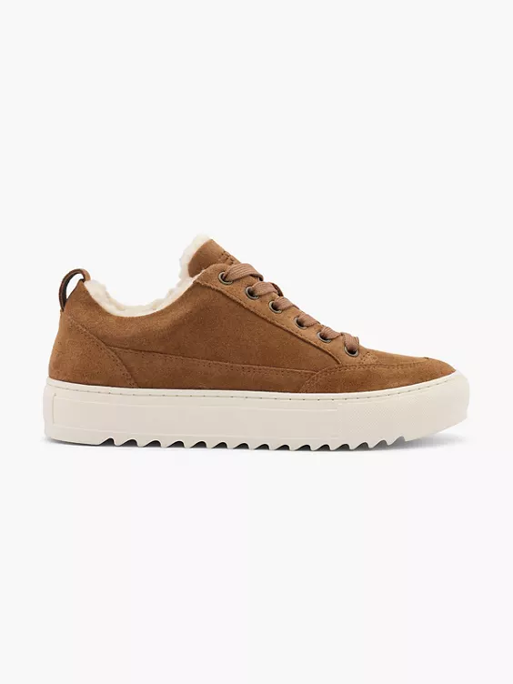 ESPRIT Leder Platform Sneaker in braun