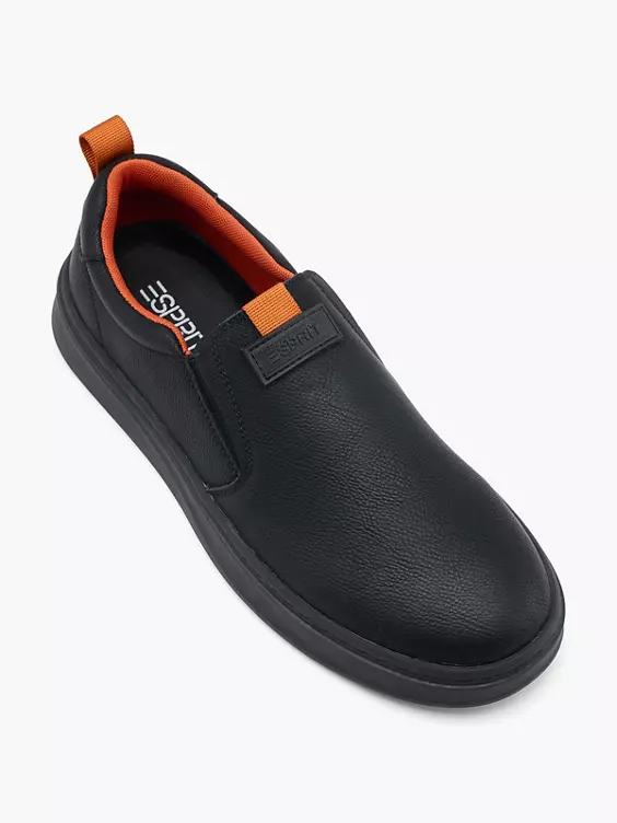 ESPRIT Leder Slipper in schwarz