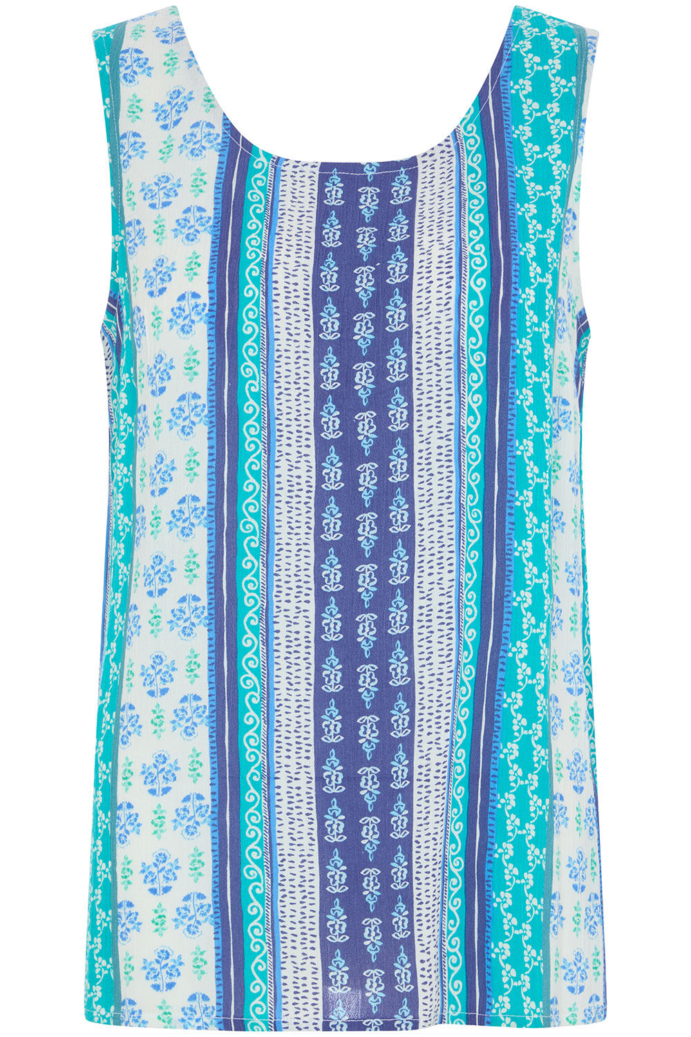Patchwork Stripe Print Crinkle Vest