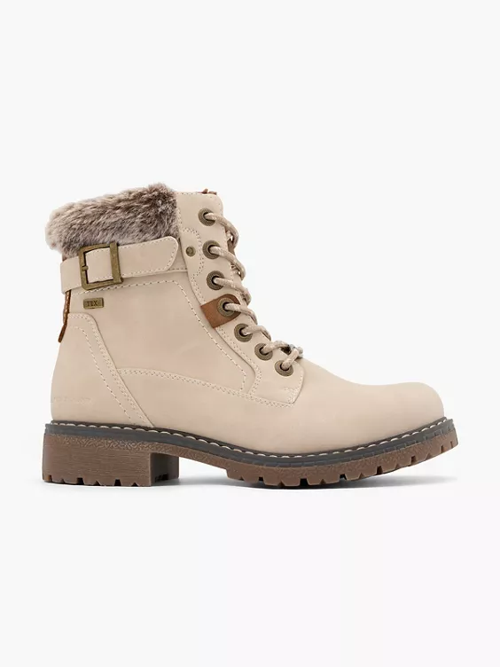 TOM TAILOR Schnürboots in creme