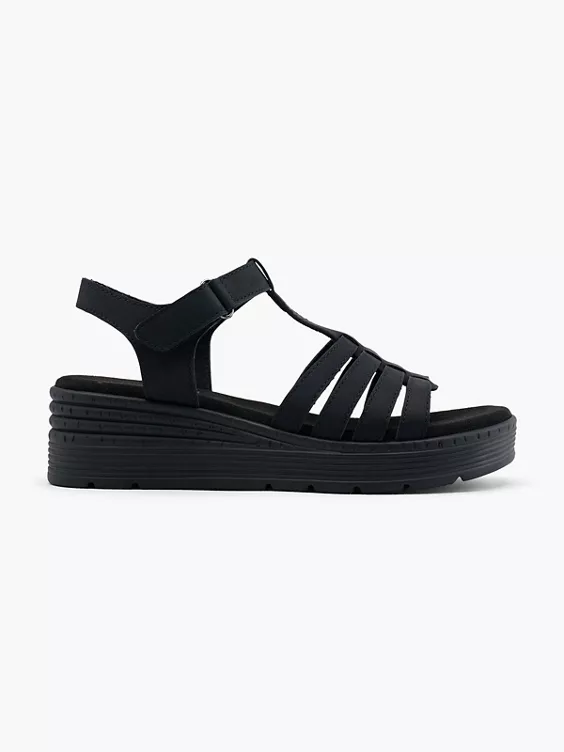 Easy Street Komfort Keilsandalette in schwarz