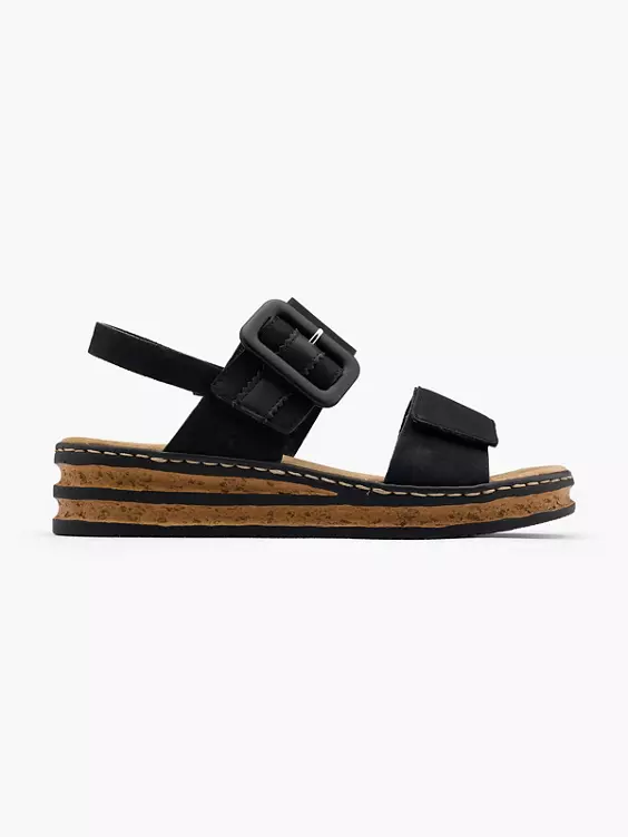 Rieker Keilsandalette in schwarz