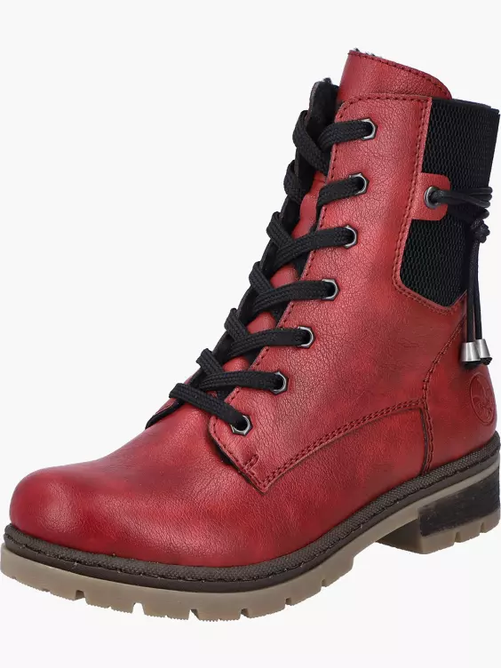 Rieker Damen Schnürstiefel in rot