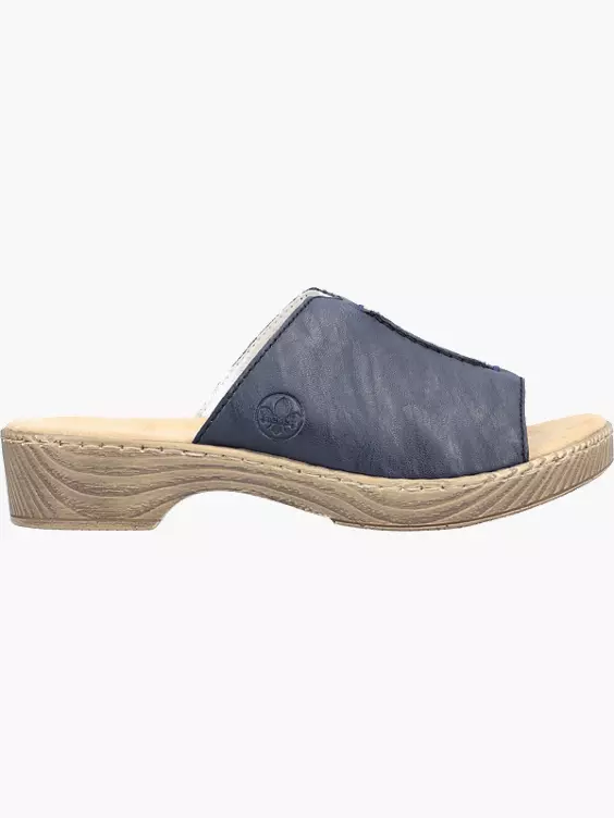 Rieker Damen Pantoletten in blau
