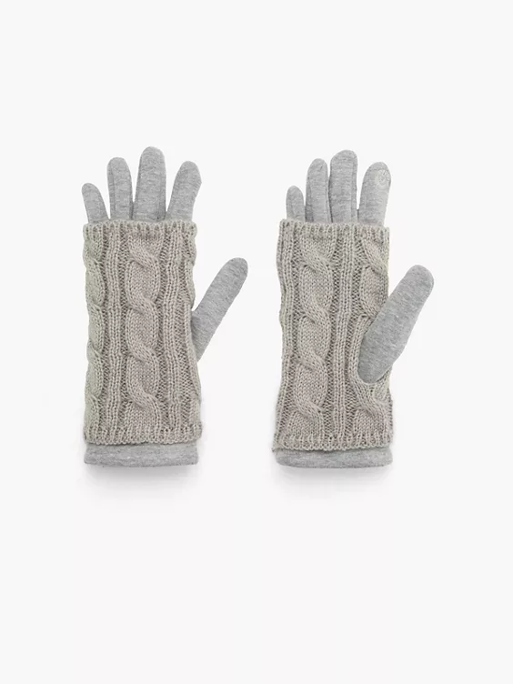 DEICHMANN Handschuhe mit Stulpe in grau
