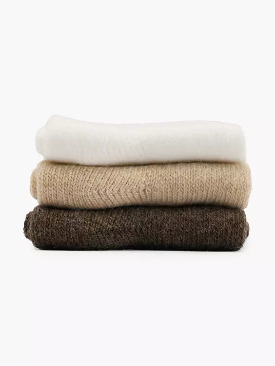 Cosy Nature 3er Pack Socken in beige