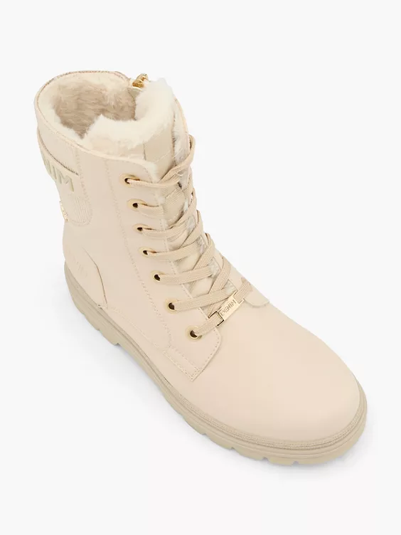 TOM TAILOR Schnürboots in beige