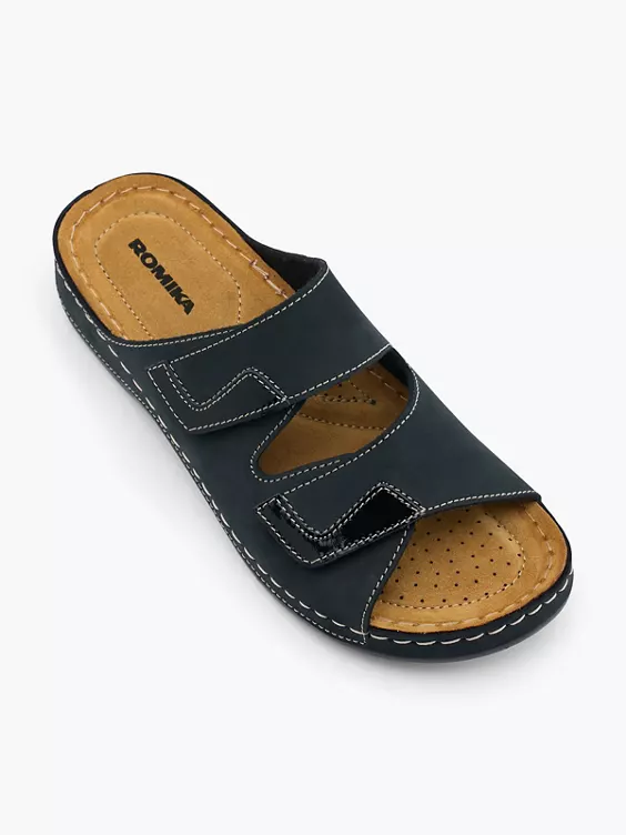 Romika Leder Pantolette in schwarz