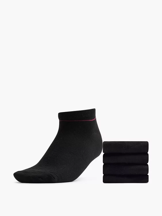 Cosy Nature 4er Pack Sneakersocken in schwarz