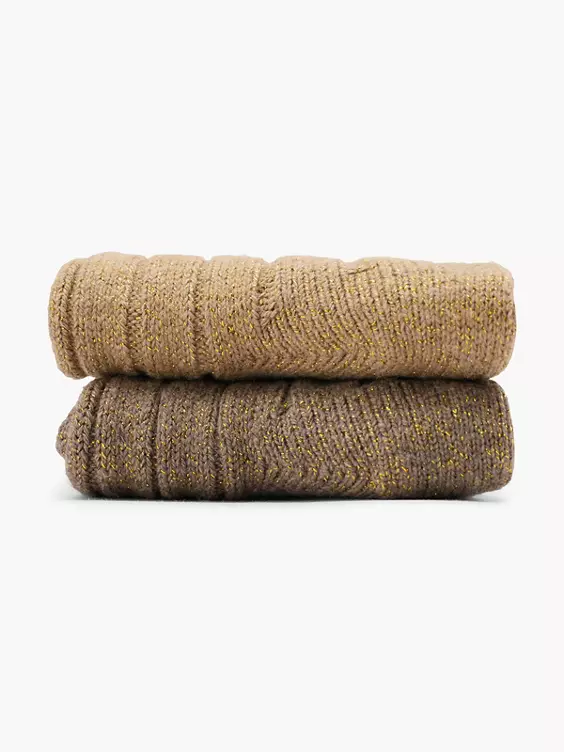 Cosy Nature 2er Pack Socken in braun