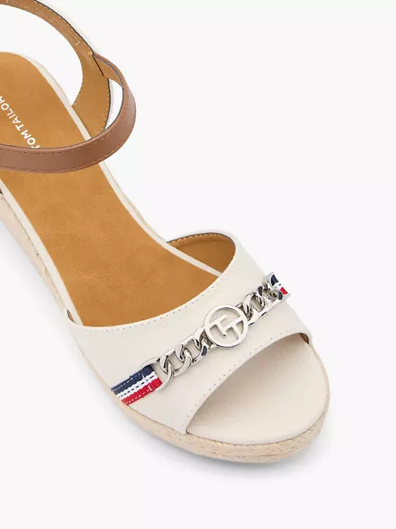 TOM TAILOR Keilsandalette in offwhite