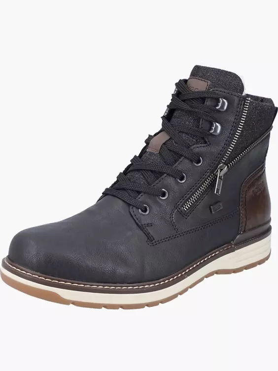 Rieker Herren Schnürstiefel in schwarz