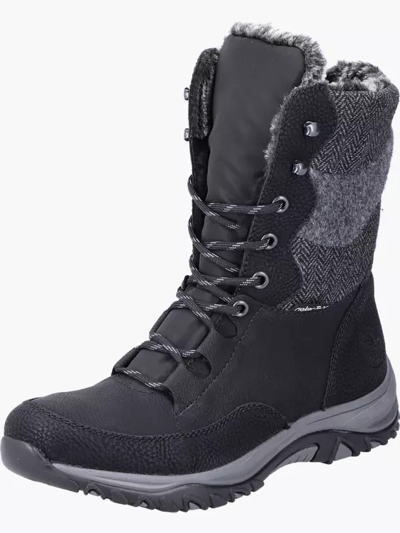 Rieker Damen Schnürstiefel in schwarz