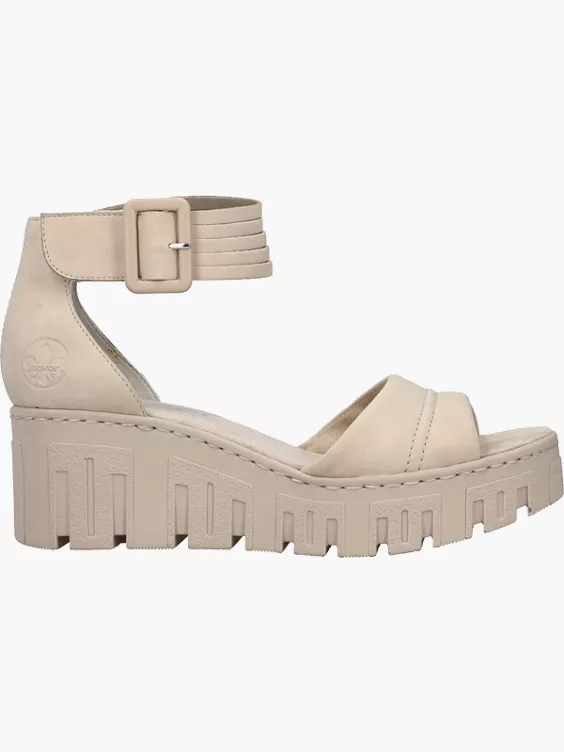 Rieker Damen Keilsandaletten in beige