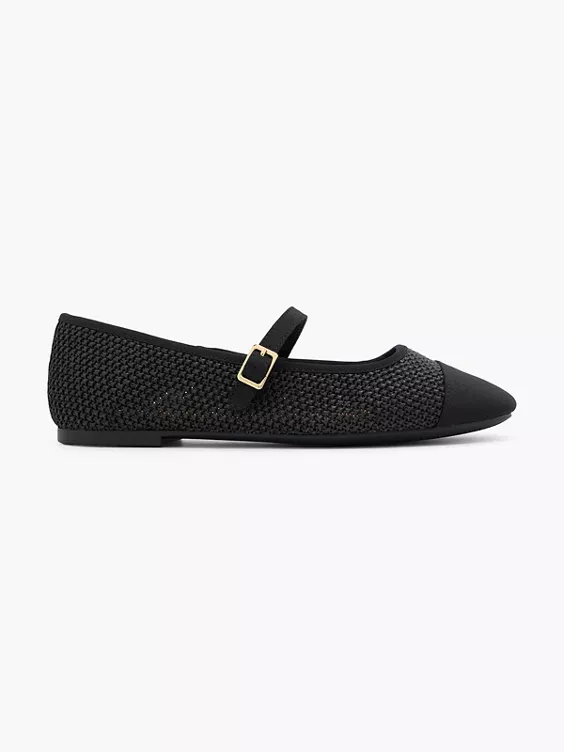 Graceland Mary Jane Ballerina in schwarz