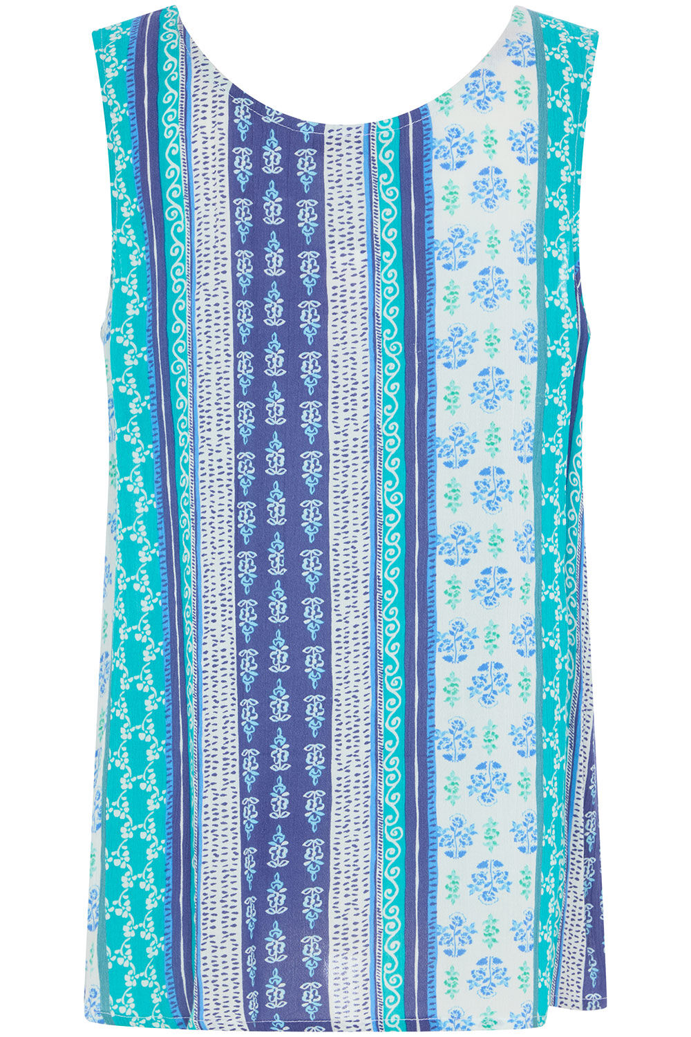 Patchwork Stripe Print Crinkle Vest