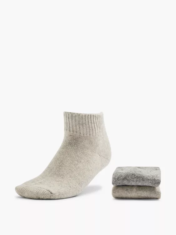 Cosy Nature 2er Pack Sneakersocken in grau