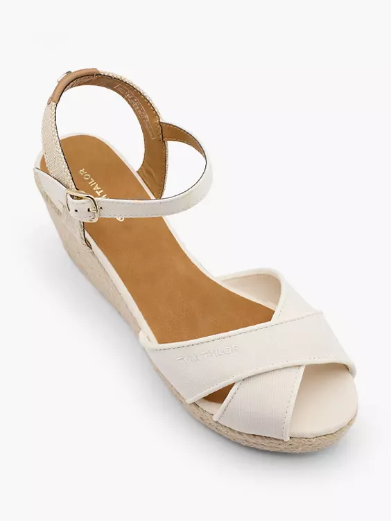 TOM TAILOR Keilsandalette in beige