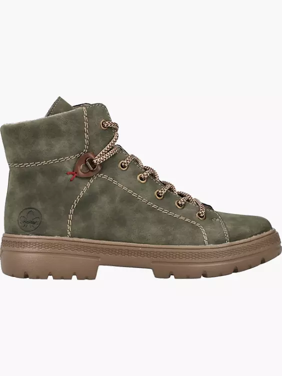 Rieker Damen Schnürstiefel in grün