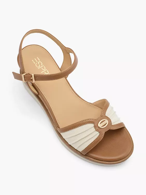 ESPRIT Keilsandalette in cognac
