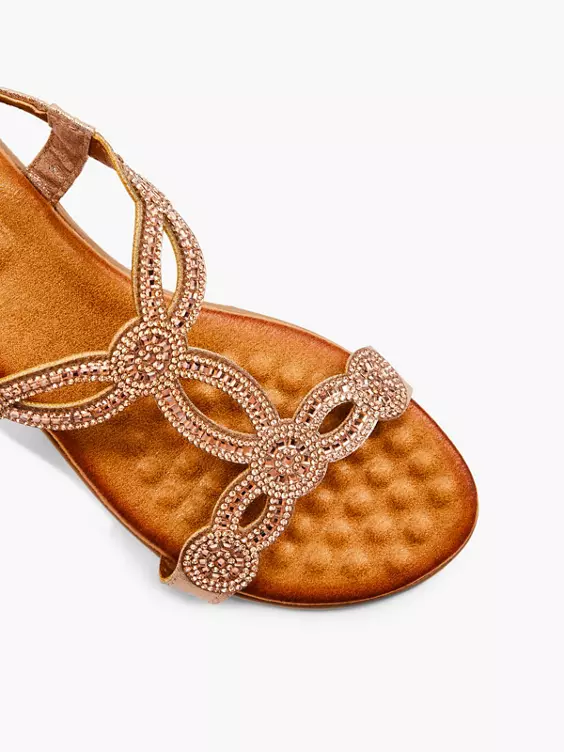 Graceland Keilsandalette in rosegold