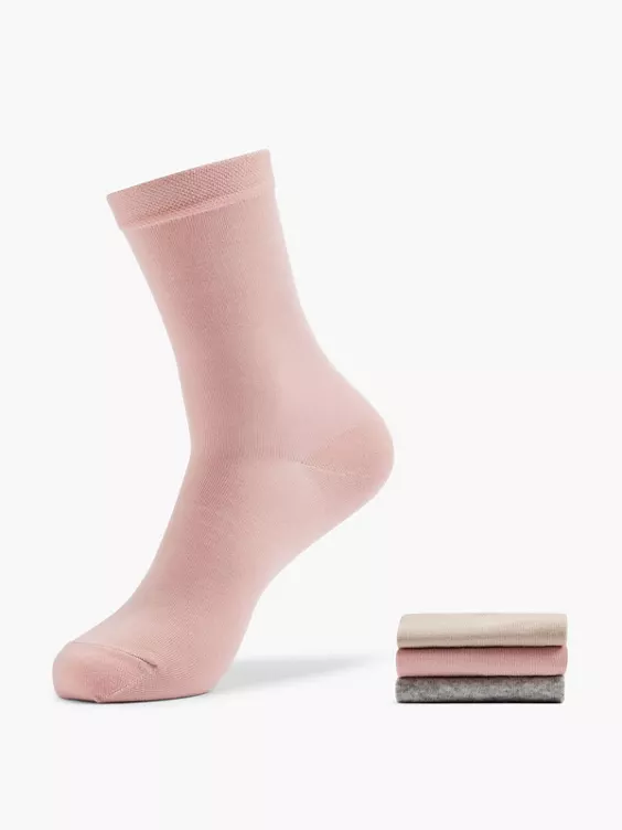 Cosy Nature 3er Pack Socken in rosa