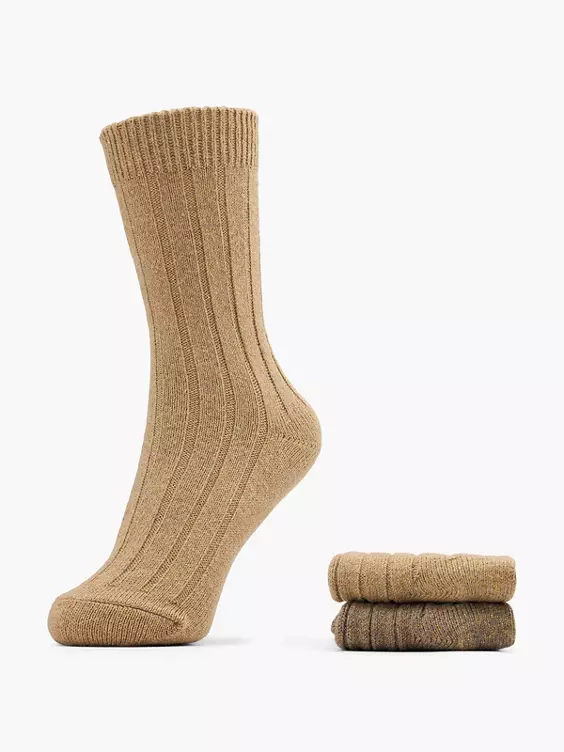 Cosy Nature 2er Pack Socken in braun