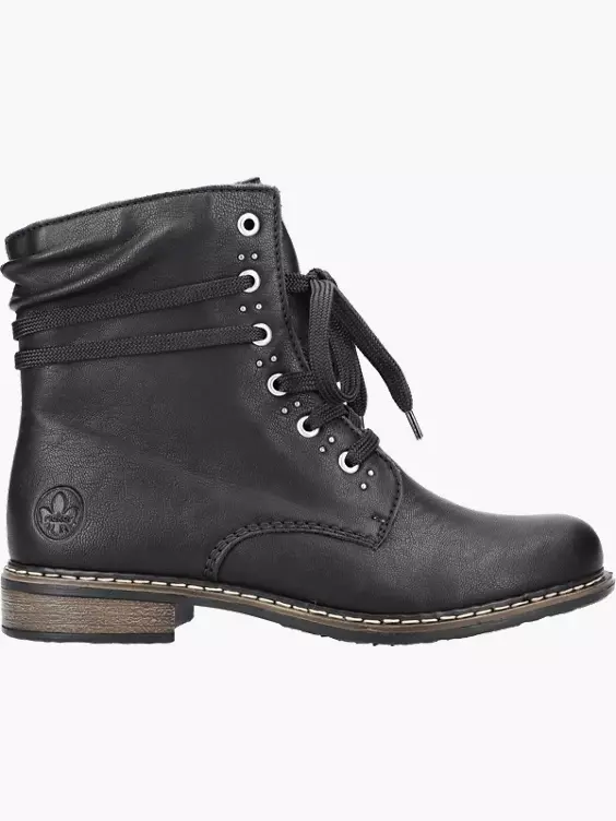 Rieker Damen Schnürstiefel in schwarz