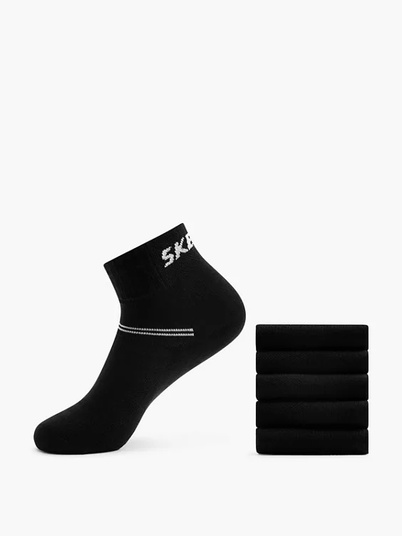 Skechers 5er Pack Sneakersocken in schwarz