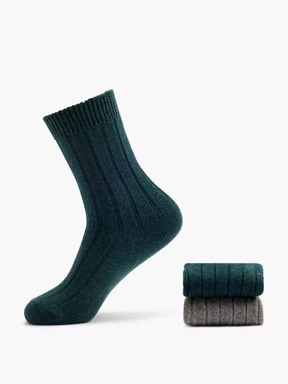 Cosy Nature 2er Pack Socken in grün