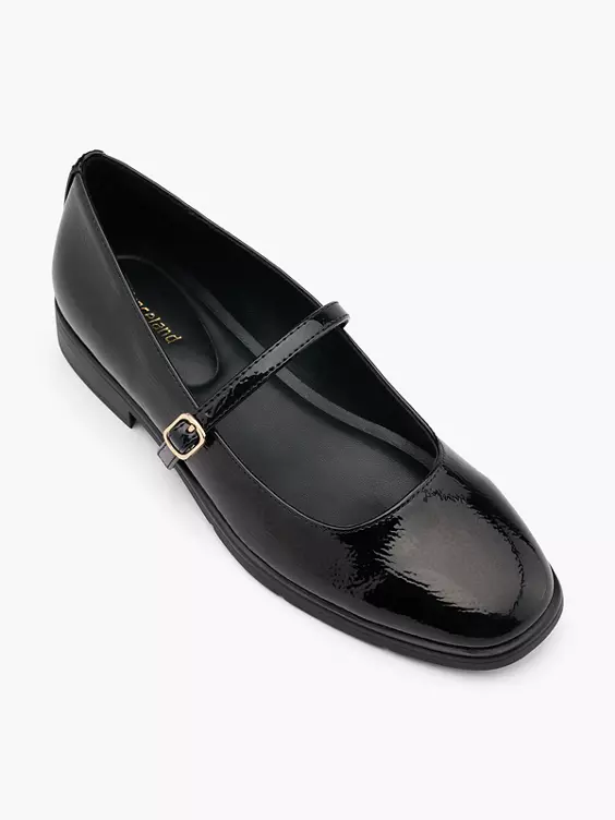 Graceland Mary Jane Ballerina in schwarz