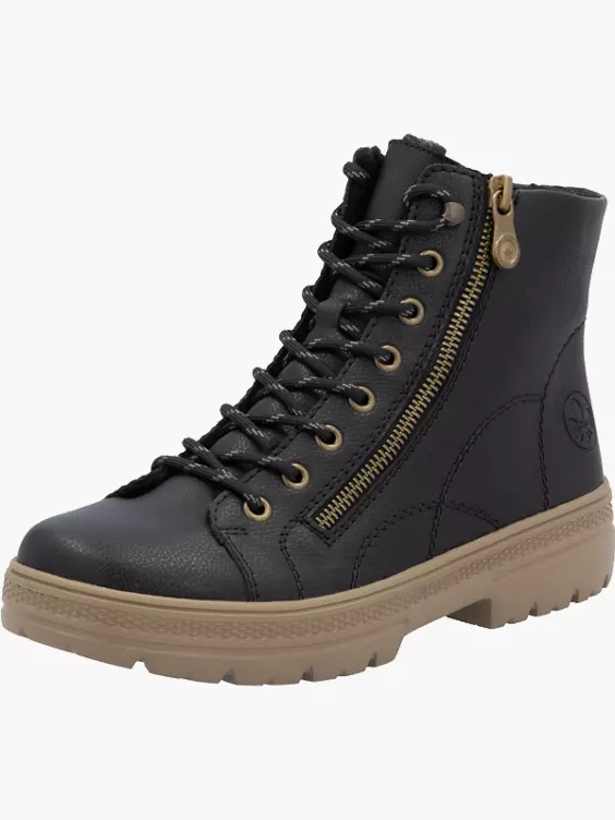 Rieker Damen Schnürstiefel in schwarz