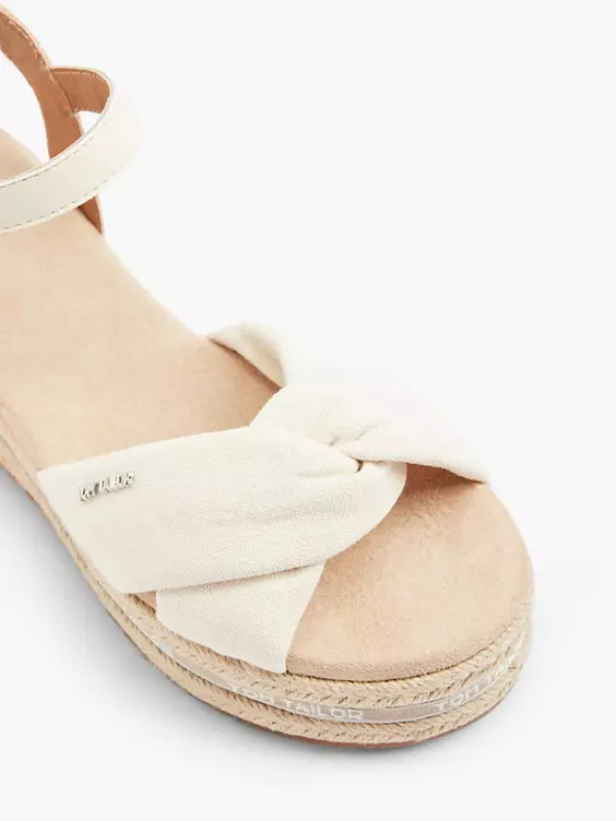 TOM TAILOR Keilsandalette in creme