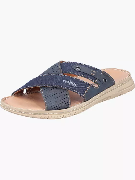 Rieker Herren Pantoletten in blau